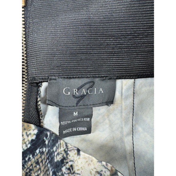 Gracia Pleated Satin Wide Leg Pants Women Medium  Snake Print Flowy Boho - Picture 6 of 13